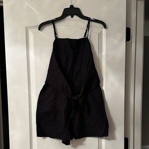 Madewell Black Tie-Front One-Piece Romper